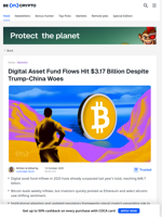 Crypto Inflows Hit $3 Billion Last Week, CoinShares Report Shows