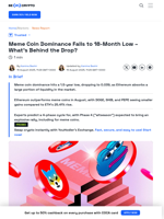 What Does the Drop in Meme Coin Dominance Mean?