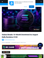 Solana Breaks 10-Month Downtrend As August Rally Reclaims $100