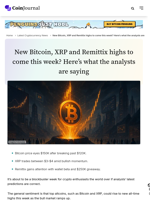 New Bitcoin, XRP and Remittix highs to come this week? Here's what the analysts are saying - CoinJournal