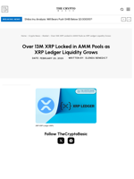 Over 13M XRP Locked in AMM Pools as XRP Ledger Liquidity Grows