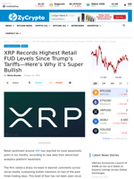 XRP Records Highest Retail FUD Levels Since Trump’s Tariffs‬—Here's Why it’s Super Bullish ⋆ ZyCrypto