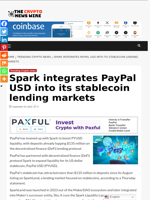 Spark integrates PayPal USD into its stablecoin lending markets - The Crypto News Wire