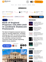 Bank of England Proposes £20,000 Limit in Landmark Stablecoin Framework – Regulation Bitcoin News