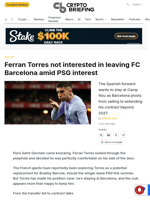 Ferran Torres not interested in leaving FC Barcelona amid PSG interest