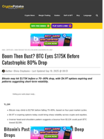 Boom Then Bust? BTC Eyes $175K Before Catastrophic 80% Drop