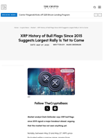 XRP History of Bull Flags Since 2015 Suggests Largest Rally Is Yet to Come