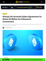 SharpLink Amends Sales Agreement to Raise $5 Billion for Ethereum Investment - CoinCentral