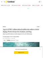 Apyx's stablecoin suffers a brief depeg. Protocol says its a feature, not bug