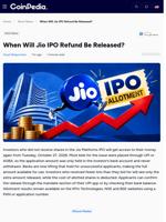 When Will Jio IPO Refund Be Released?