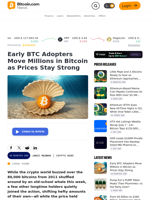 Early BTC Adopters Move Millions in Bitcoin as Prices Stay Strong – Crypto News Bitcoin News