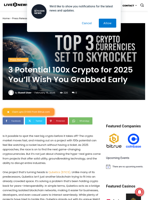 3 Potential 100x Crypto for 2025 You'll Wish You Grabbed Early | Live Bitcoin News