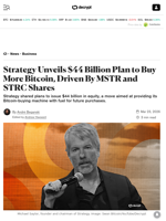Strategy Unveils $44 Billion Plan to Buy More Bitcoin, Driven By MSTR and STRC Shares - Decrypt