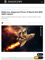 Shiba Inu, Dogecoin Prices To Burst Out With 200% Gains? - DailyCoin