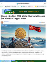 Bitcoin Hits New ATH, While Ethereum Crosses $3K Ahead of Crypto Week - TheNewsCrypto