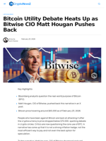 Bitcoin Criticism grows, Bitwise CIO Pushes Back Hard