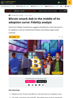 Bitcoin Still Mid-Cycle In Adoption: Fidelity Analyst