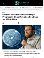 Cardano Foundation Shares Major Progress in Global Adoption Roadmap for 2025–2026