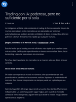 Trading con IA: poderosa, pero no suficiente por sí sola | Visionary Financial