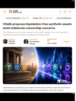 Vitalik proposes liquidation-free synthetic assets amid stablecoin censorship concerns - AMBCrypto