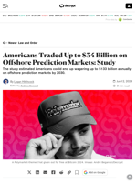 Americans Traded Up to $34 Billion on Offshore Prediction Markets: Study - Decrypt