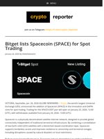 Bitget lists Spacecoin (SPACE) for Spot Trading
