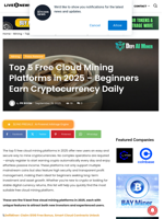 Top 5 Free Cloud Mining Platforms in 2025 – Beginners Earn Cryptocurrency Daily | Live Bitcoin News