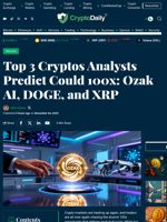Top 3 Cryptos Analysts Predict Could 100x: Ozak AI, DOGE, and XRP - Crypto Daily