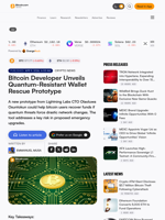 Bitcoin Developer Unveils Quantum-Resistant Wallet Rescue Prototype – Crypto News Bitcoin News