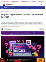 Why Is Crypto Down Today? – November 14, 2025