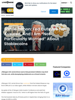 Jamie Dimon: Fed Cuts Are Not Assured, And I Am “Not Particularly Worried” About Stablecoins | Live Bitcoin News
