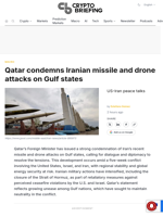 Qatar condemns Iranian missile and drone attacks on Gulf states