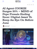 AI Agent COOKIE Surges 30% – MIND of Pepe Presale Ending Soon | Digital Asset To Keep An Eye On Before June
