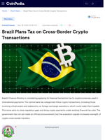 Brazil Plans Tax on Cross-Border Crypto Transactions