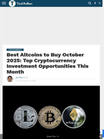 Best Altcoins to Buy October 2025: Top Cryptocurrency Investment Opportunities This Month - TechBullion