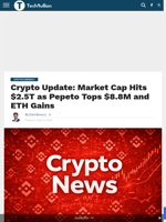 Crypto Update: Market Cap Hits $2.5T as Pepeto Tops $8.8M and ETH Gains - TechBullion