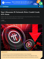 Top 4 Reasons Pi Network Price Could Crash 45% Soon