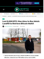 Lost 8,000 BTC: Man Aims to Buy Welsh Landfill to Retrieve Bitcoin Wallet