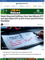 Week Observed Outflows from Spot Bitcoin ETF and Spot Ether ETF as BTC Price and ETH Price Stumbled - TheNewsCrypto