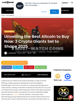 Unveiling the Best Altcoin to Buy Now: 3 Crypto Giants Set to Shape 2025 | Live Bitcoin News