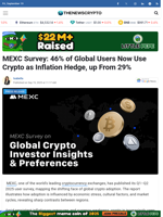 MEXC Survey: 46% of Global Users Now Use Crypto as Inflation Hedge, up From 29%