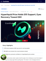 Hyperliquid Price Holds $55 Support, Eyes Recovery Toward $60