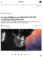 Crypto Influencer Jailed For $3.5M Cryptojacking Scheme - Decrypt