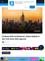 Coinbase Rolls Out Ethereum, Solana Staking To New York Users After Approval | Bitcoinist.com