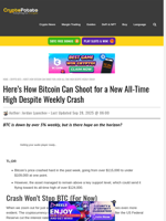 Here's How Bitcoin Can Shoot for a New All-Time High Despite Weekly Crash