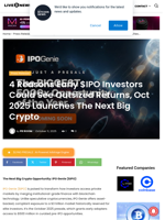 4 Reasons Early $IPO Investors Could See Outsized Returns, Oct 2025 Launches The Next Big Crypto | Live Bitcoin News