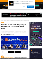 Bitcoin Is Here To Stay, Says Former US Treasurer Rosie Rios