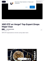 XRP ETF on Verge? Top Expert Drops Major Clue - U.Today