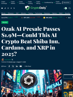 Ozak AI Presale Passes $1.9M—Could This AI Crypto Beat Shiba Inu, Cardano, and XRP in 2025? - Crypto Daily