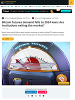 Bitcoin Futures Activity Keeps Dropping: Are Investors Giving Up on BTC?